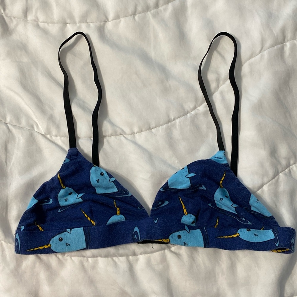 MeUndies elf Triangle bralette- Narwhal